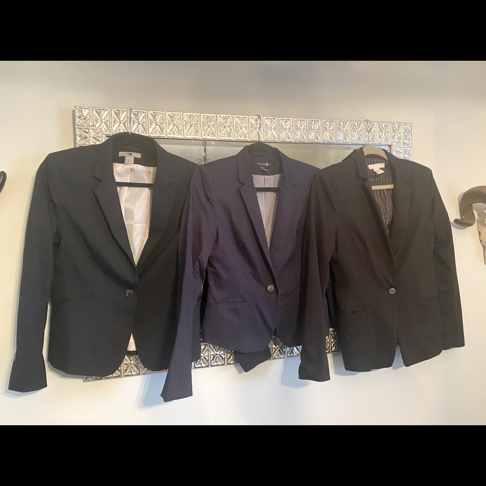 Blazer Bundle 🎊 2 Navy Blue Blazers and 1 Black Blazer - Forever 21 & H&M